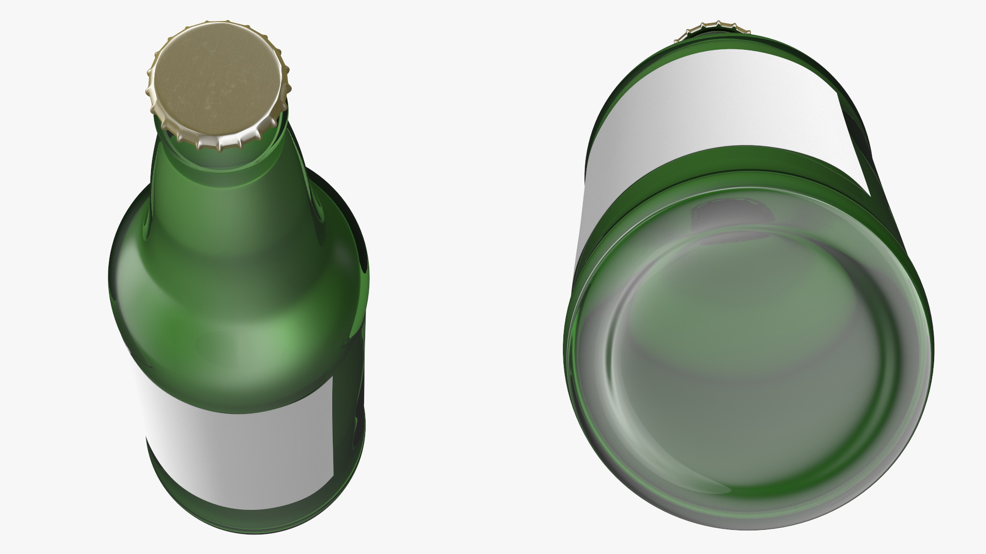 Glass Beer Bottle with Blank Label 3D model