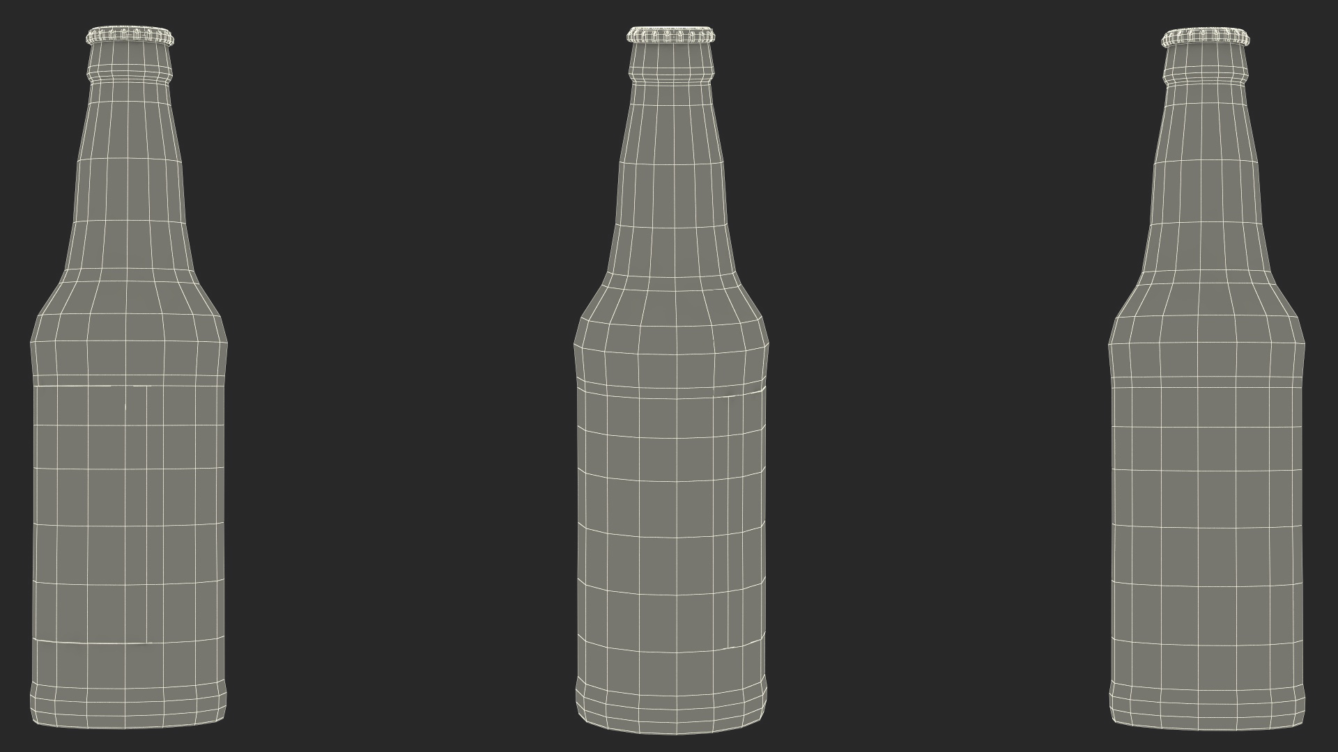 Glass Beer Bottle with Blank Label 3D model