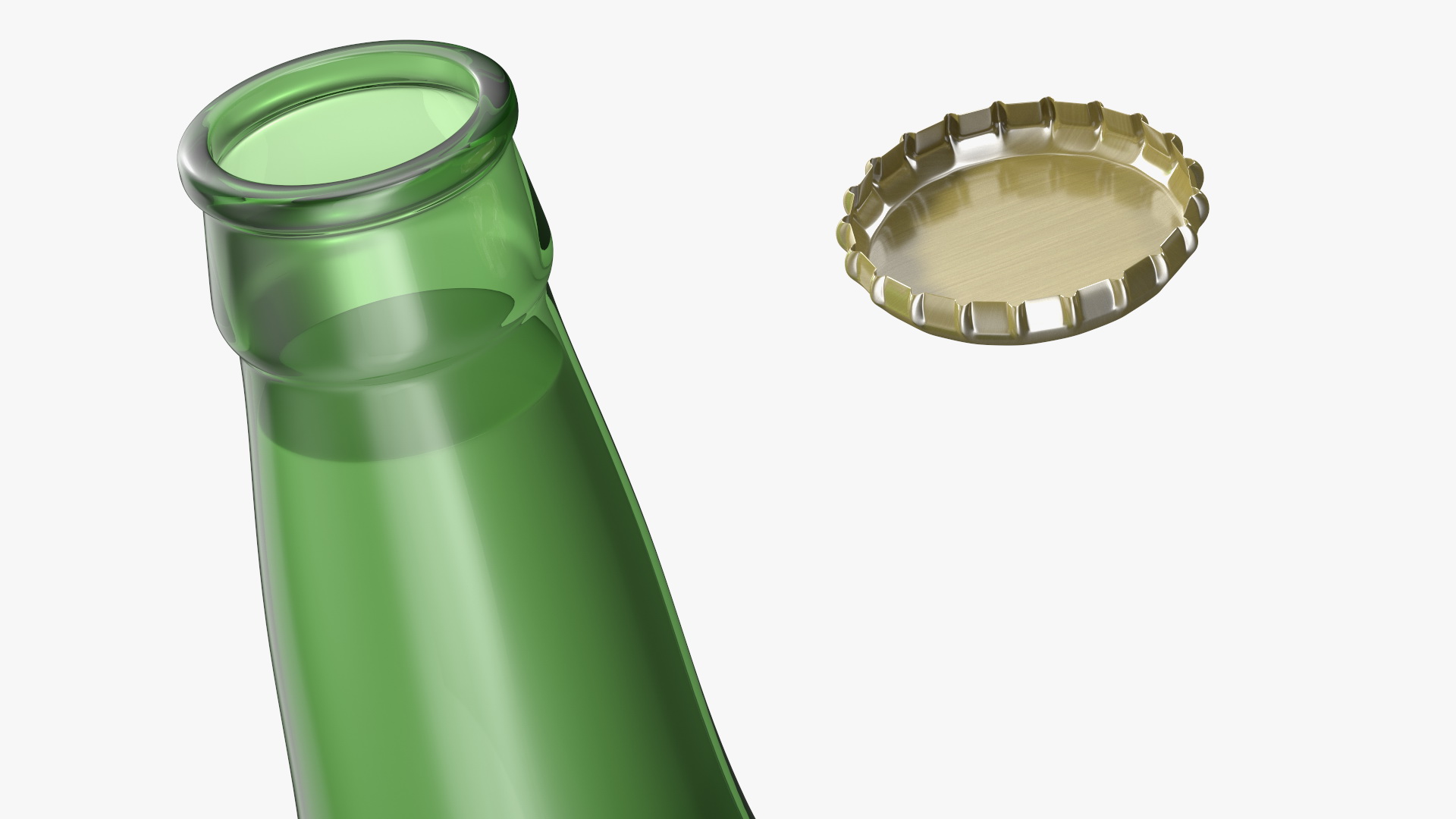 Glass Beer Bottle with Blank Label 3D model