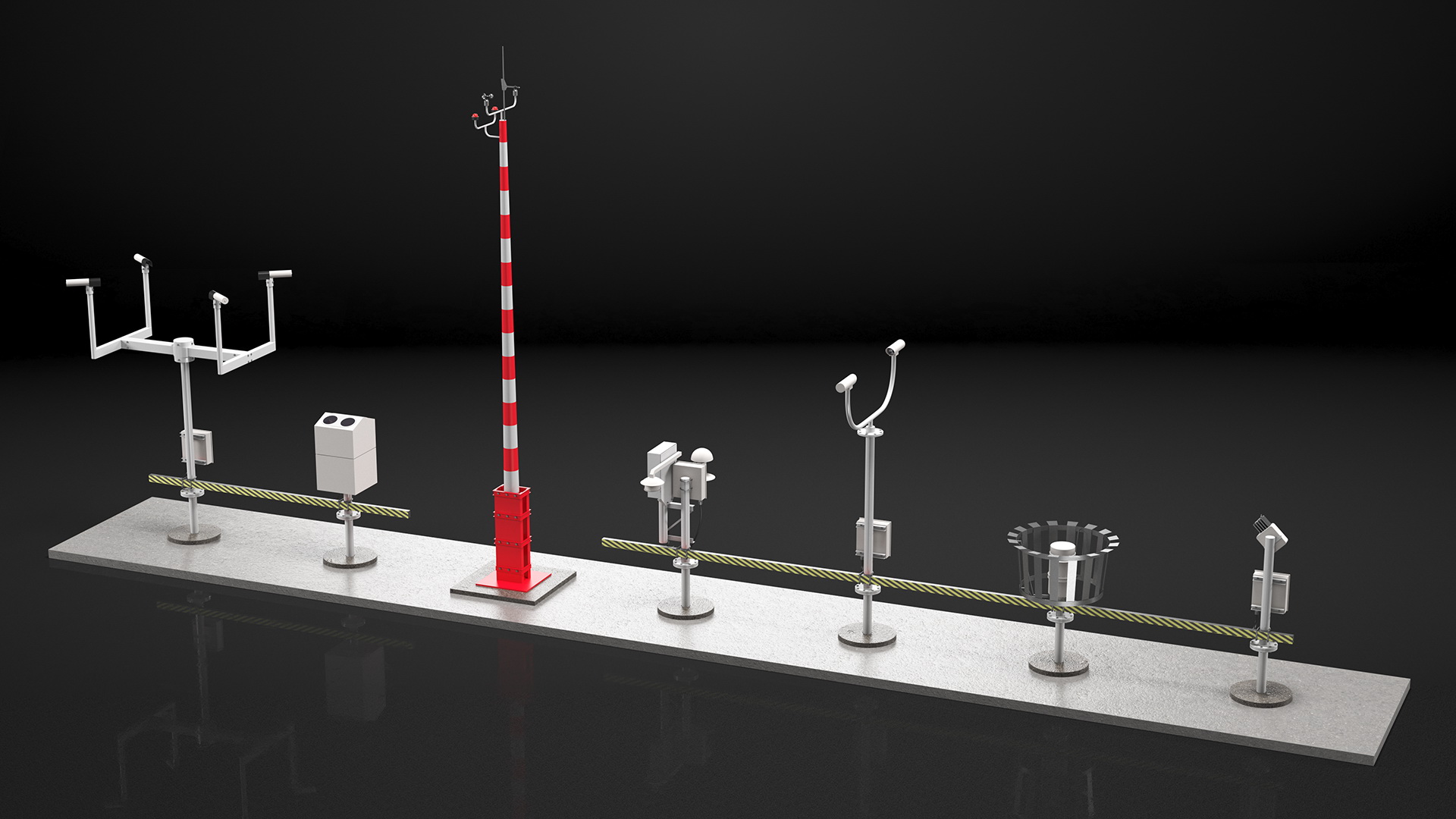 3D Automated Weather Observing System Set model