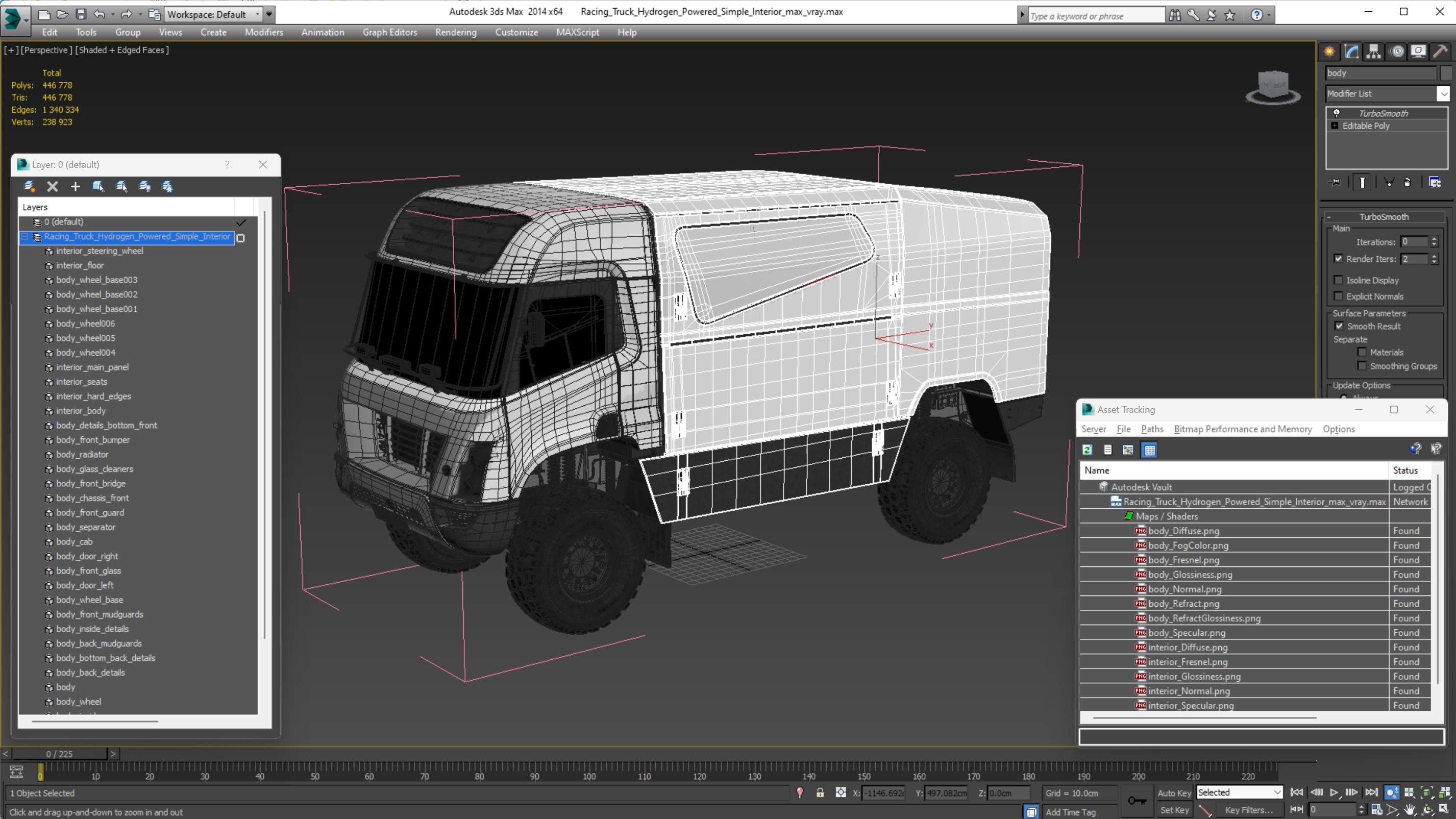 3D model Racing Truck Hydrogen Powered Simple Interior