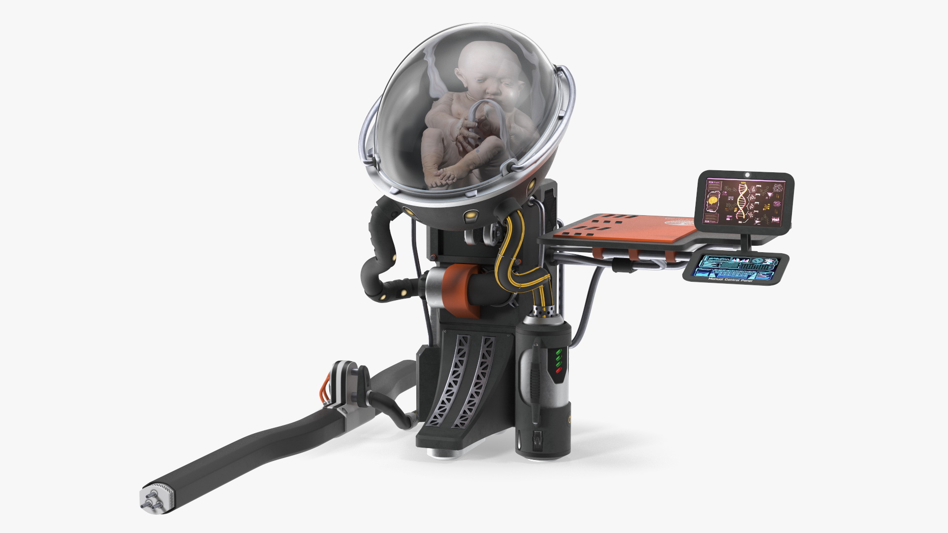 Human Incubator with Child Black 3D