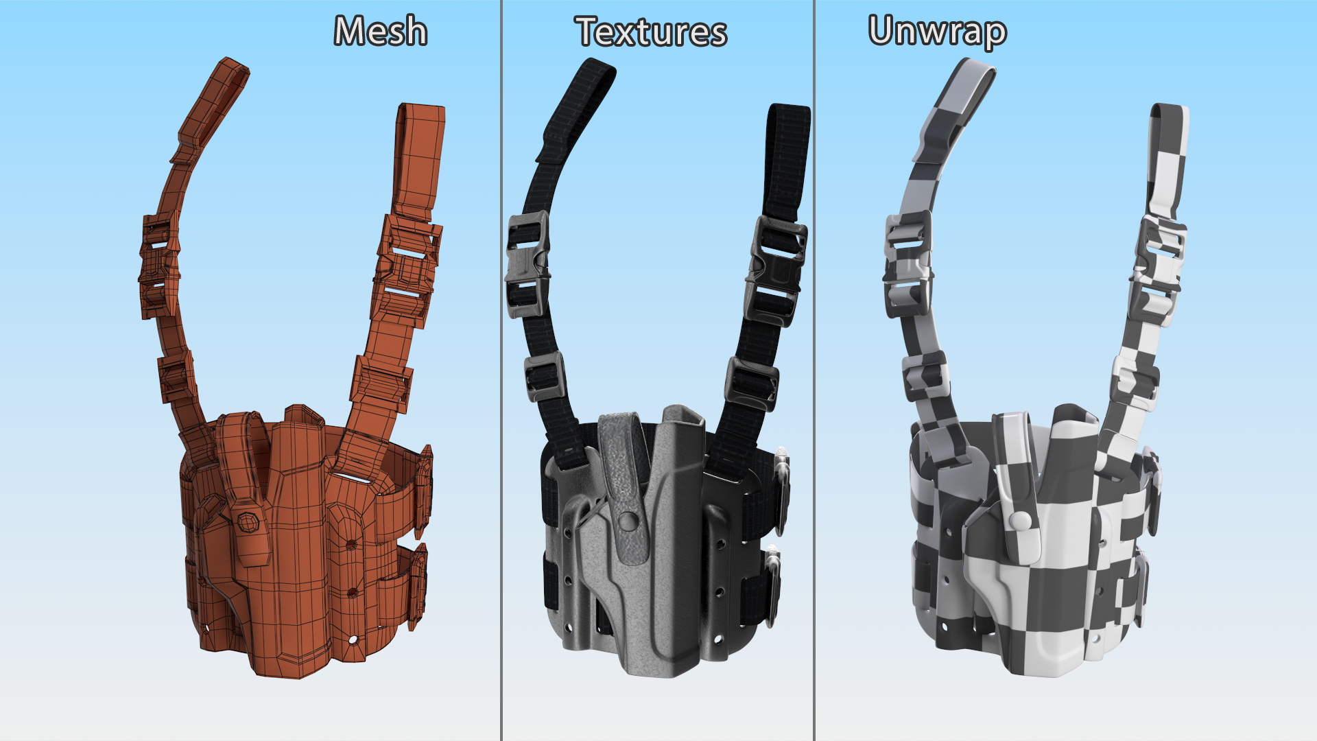 3D model Universal Tactical Drop Leg Holster