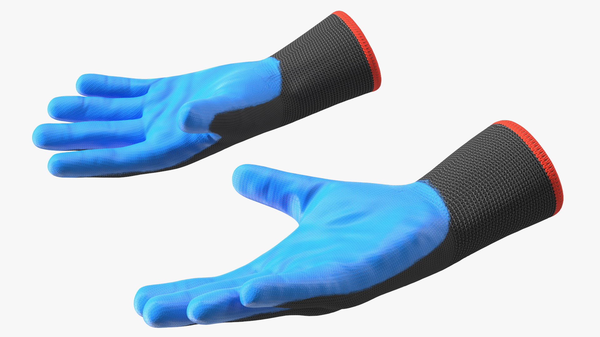 3D Safety Work Gloves Gray Blue model