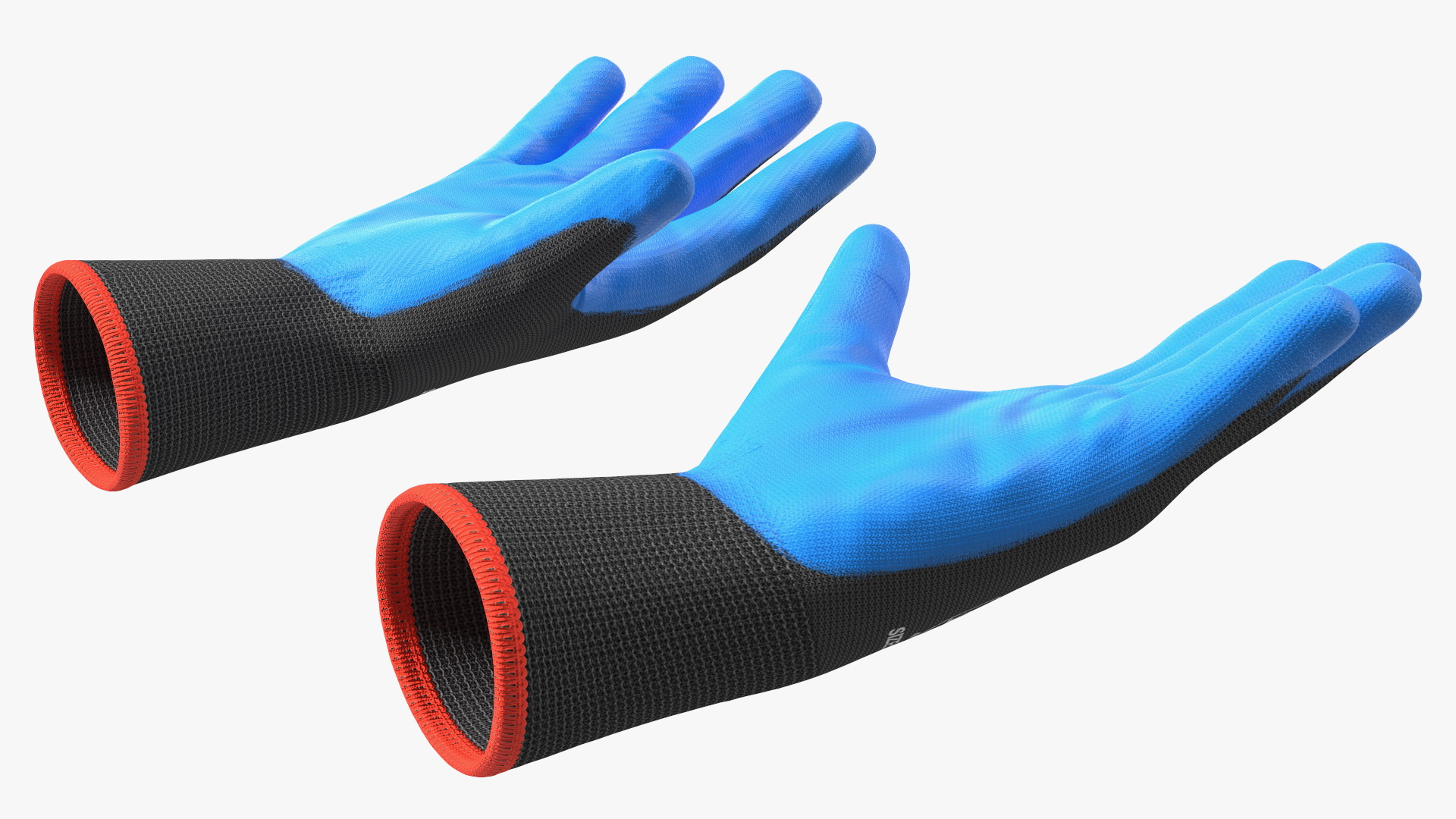 3D Safety Work Gloves Gray Blue model