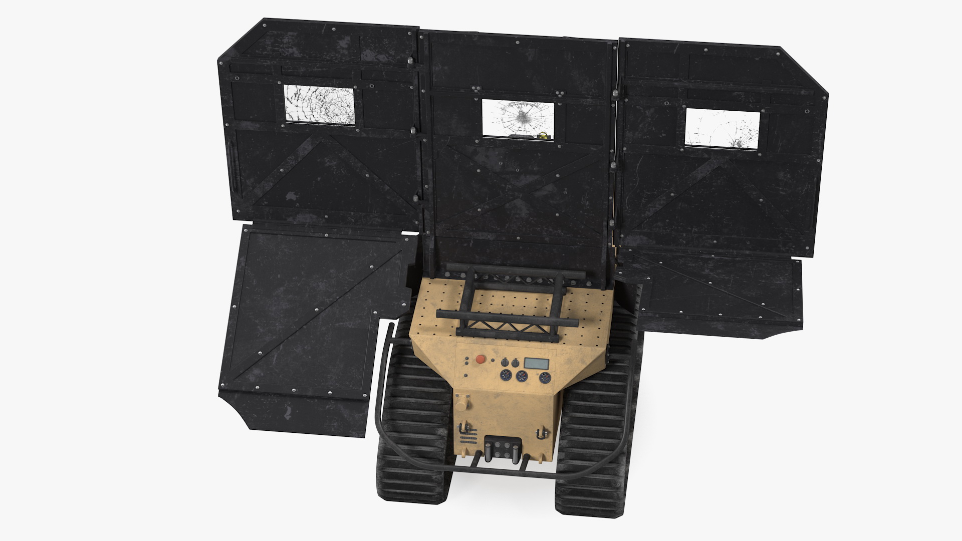 3D Damaged RBS1 SWAT BOT Robotic Ballistic Shield Rigged model