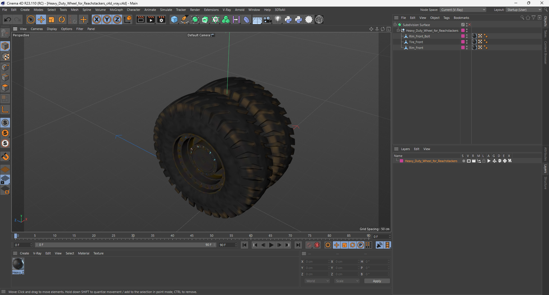 Heavy Duty Wheel for Reachstackers 3D model