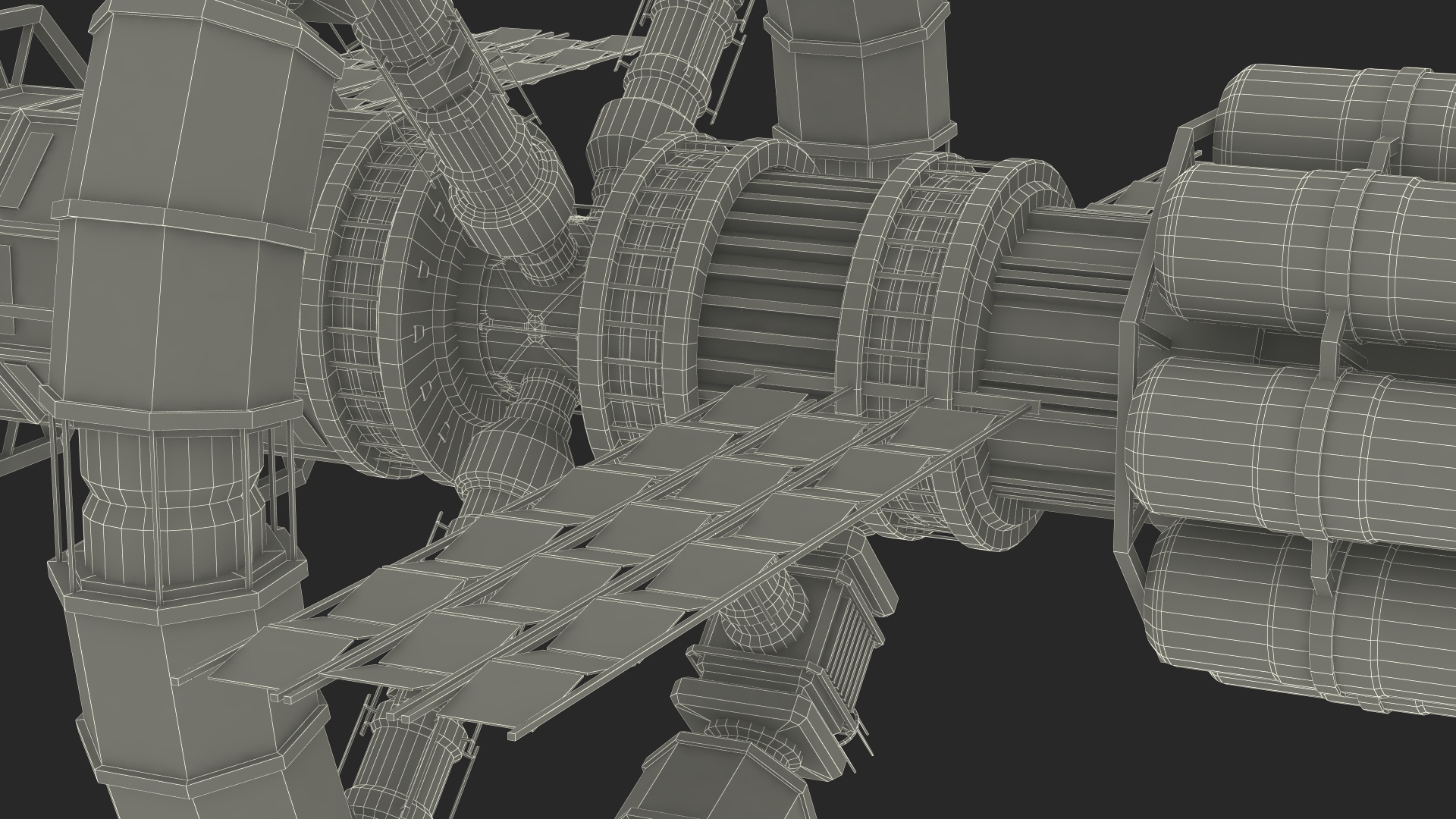 3D Spaceship Space Station Gray model