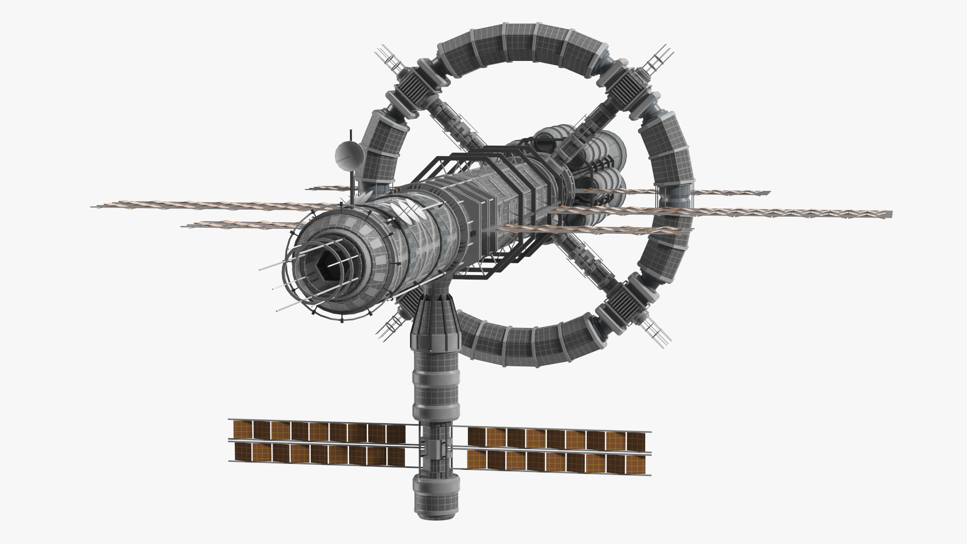 3D Spaceship Space Station Gray model