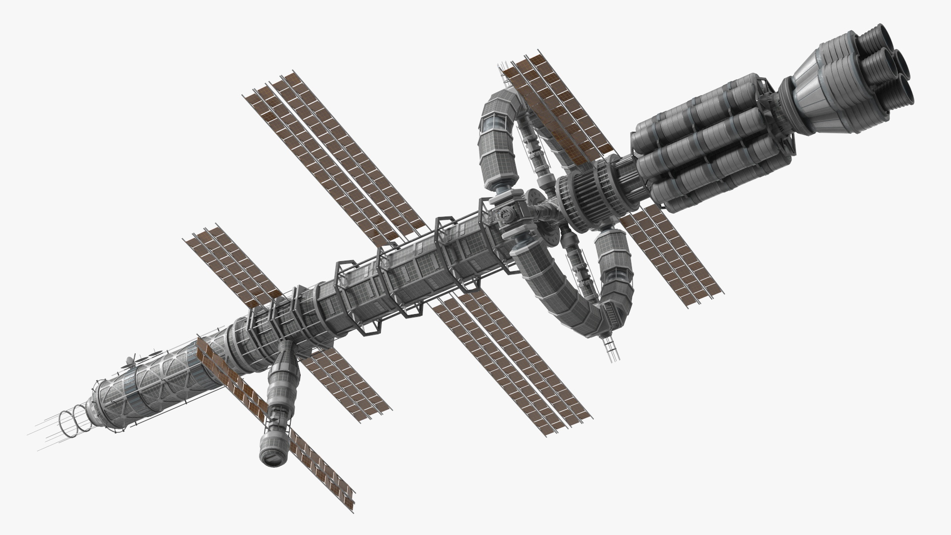 3D Spaceship Space Station Gray model