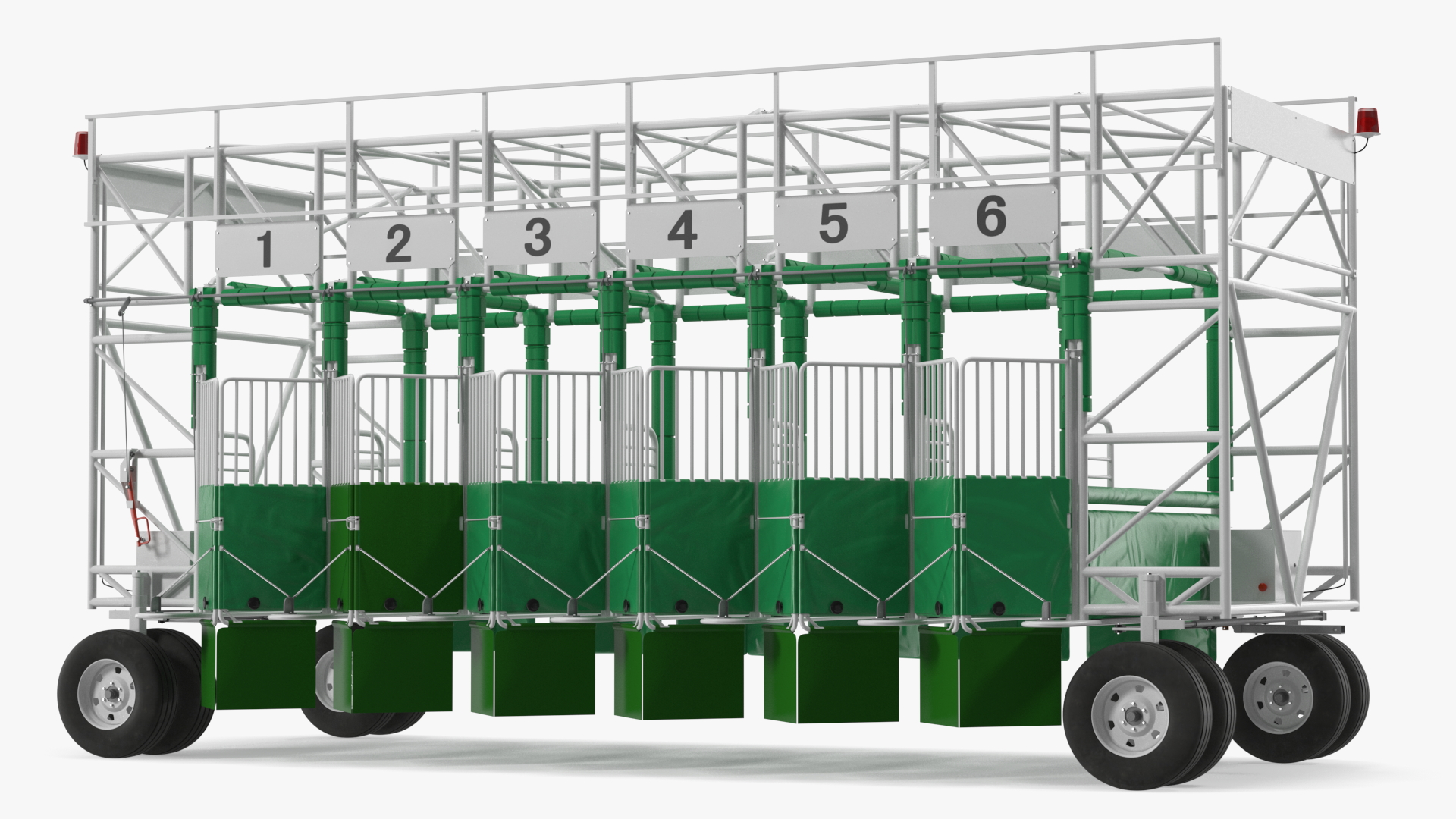 6 Horse Starting Stalls Rigged for Cinema 4D 3D model