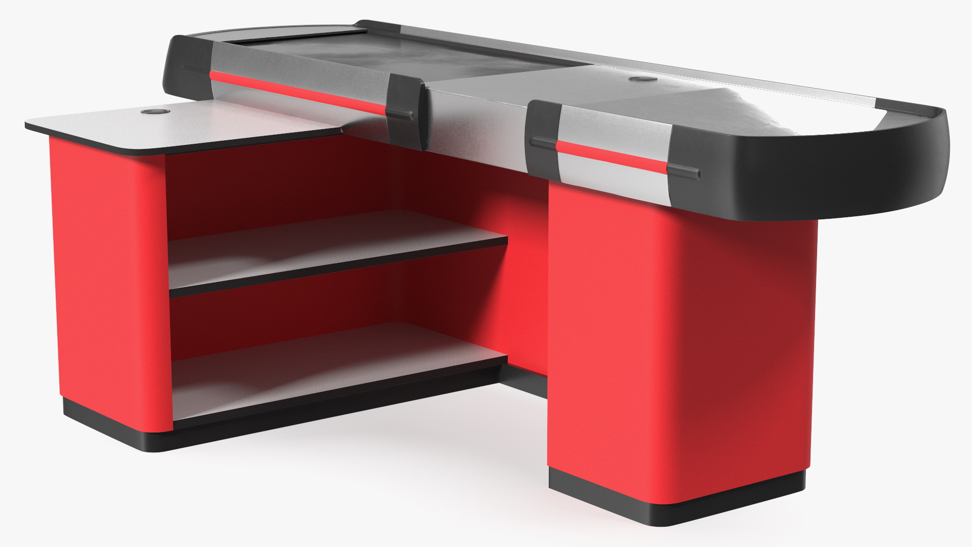 3D Small Retail Checkout Counter Red model