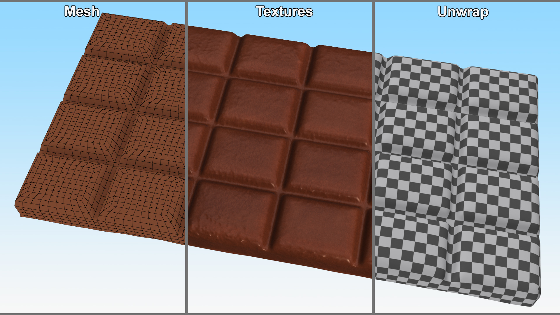 3D Realistic Chocolate Bar model