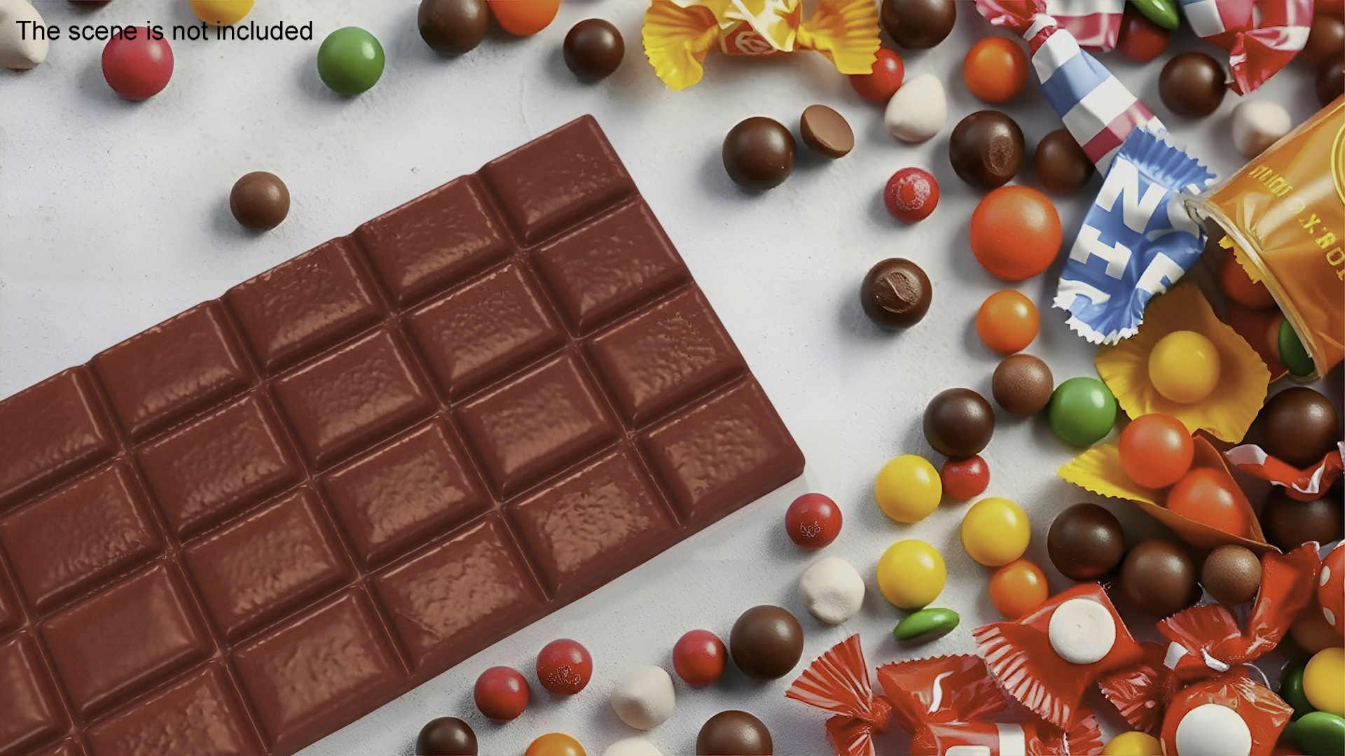 3D Realistic Chocolate Bar model