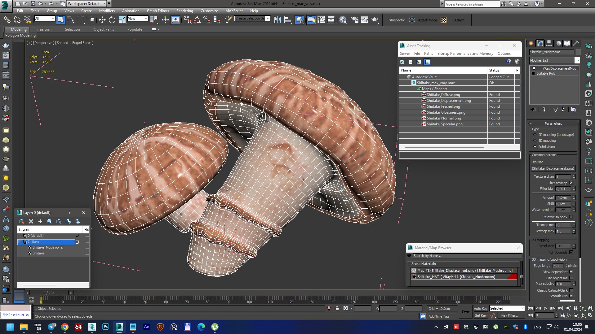 3D model Shiitake