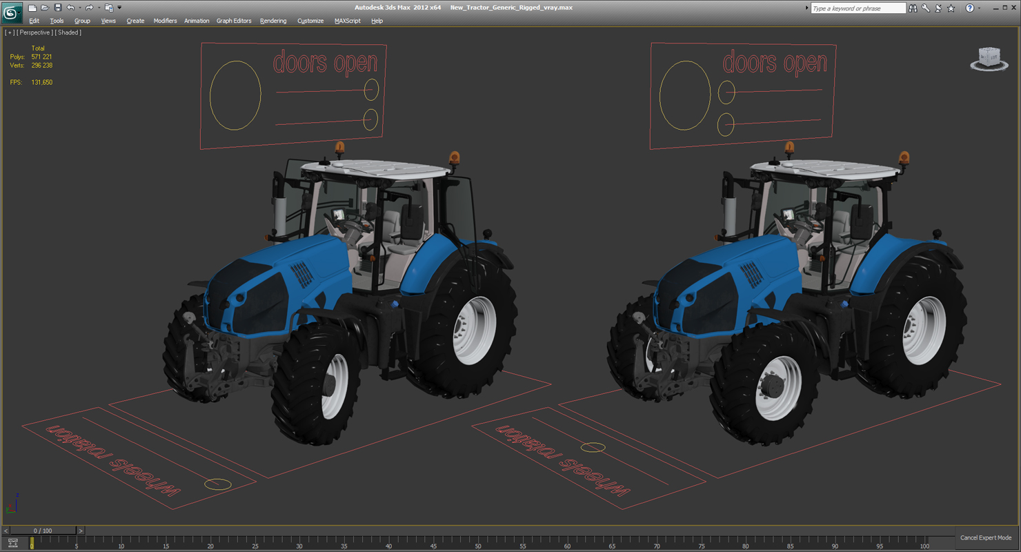 3D model New Tractor Generic Rigged for Maya