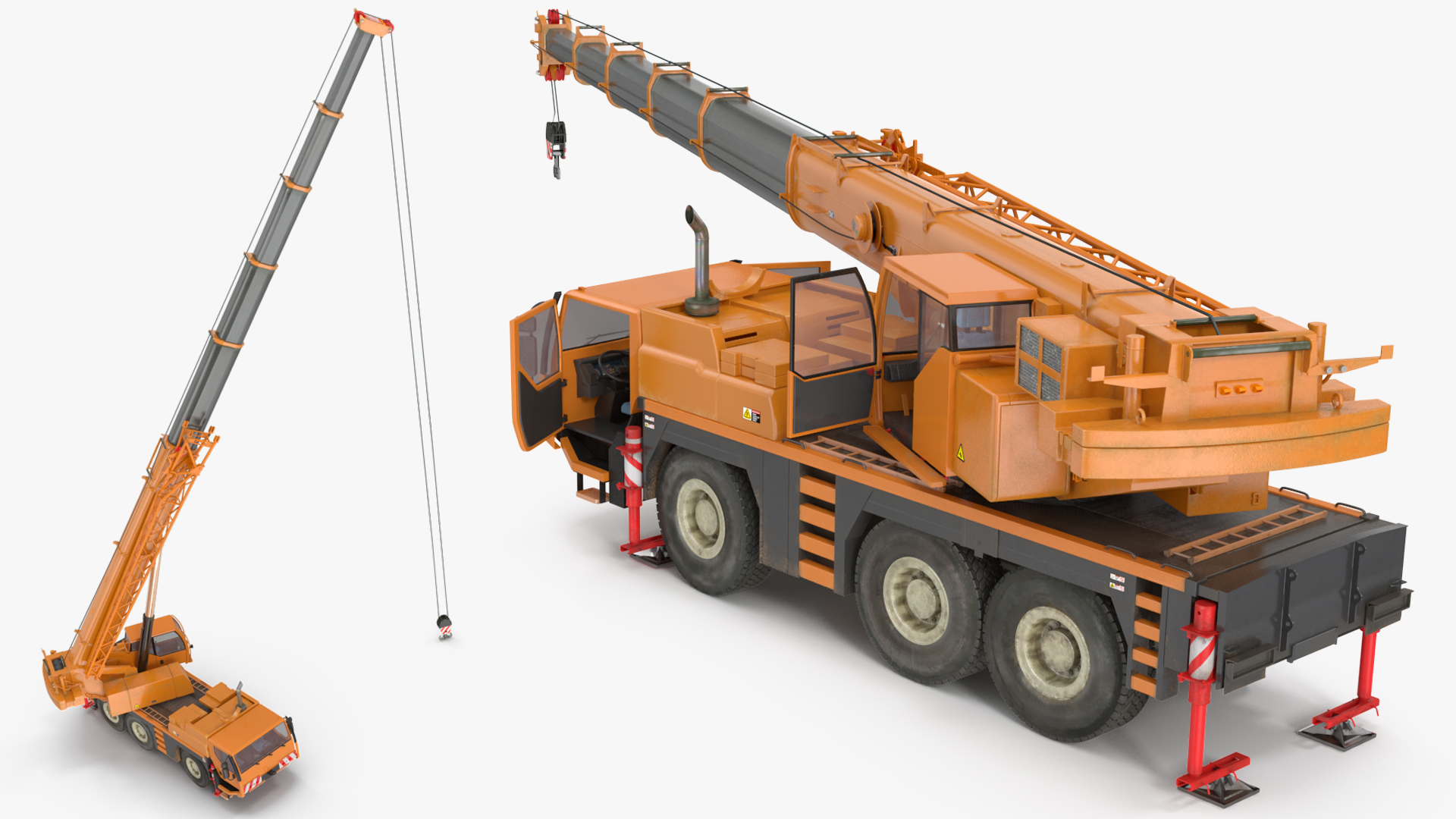 3D model Mobile Crane Construction Vehicle Rigged