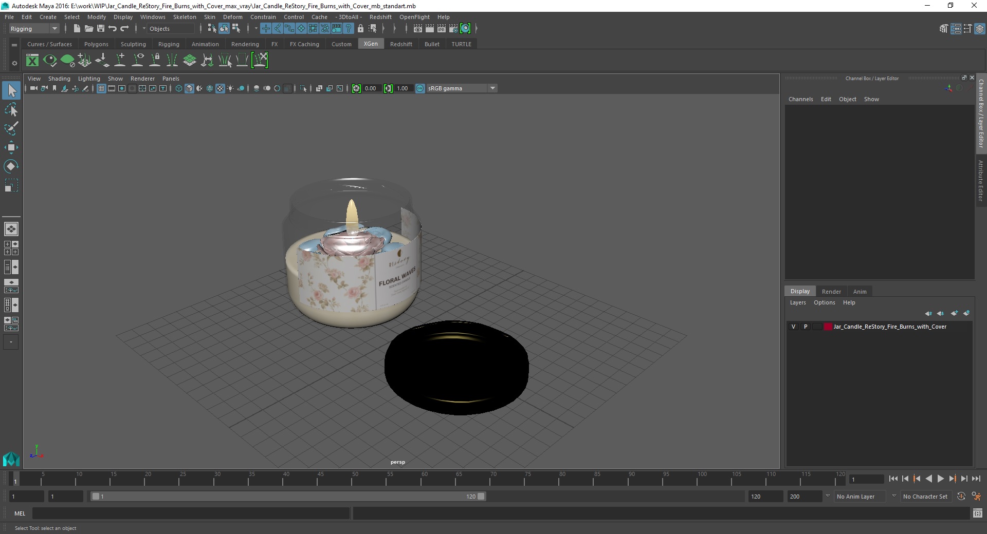 3D model Jar Candle ReStory Fire Burns with Cover