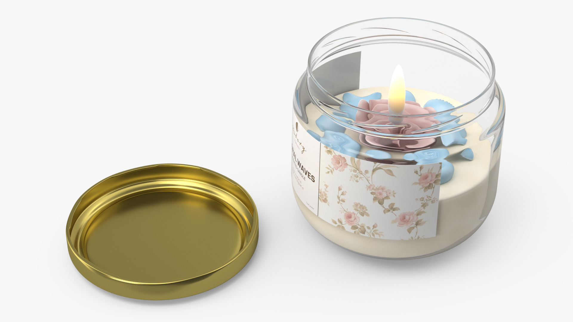 3D model Jar Candle ReStory Fire Burns with Cover