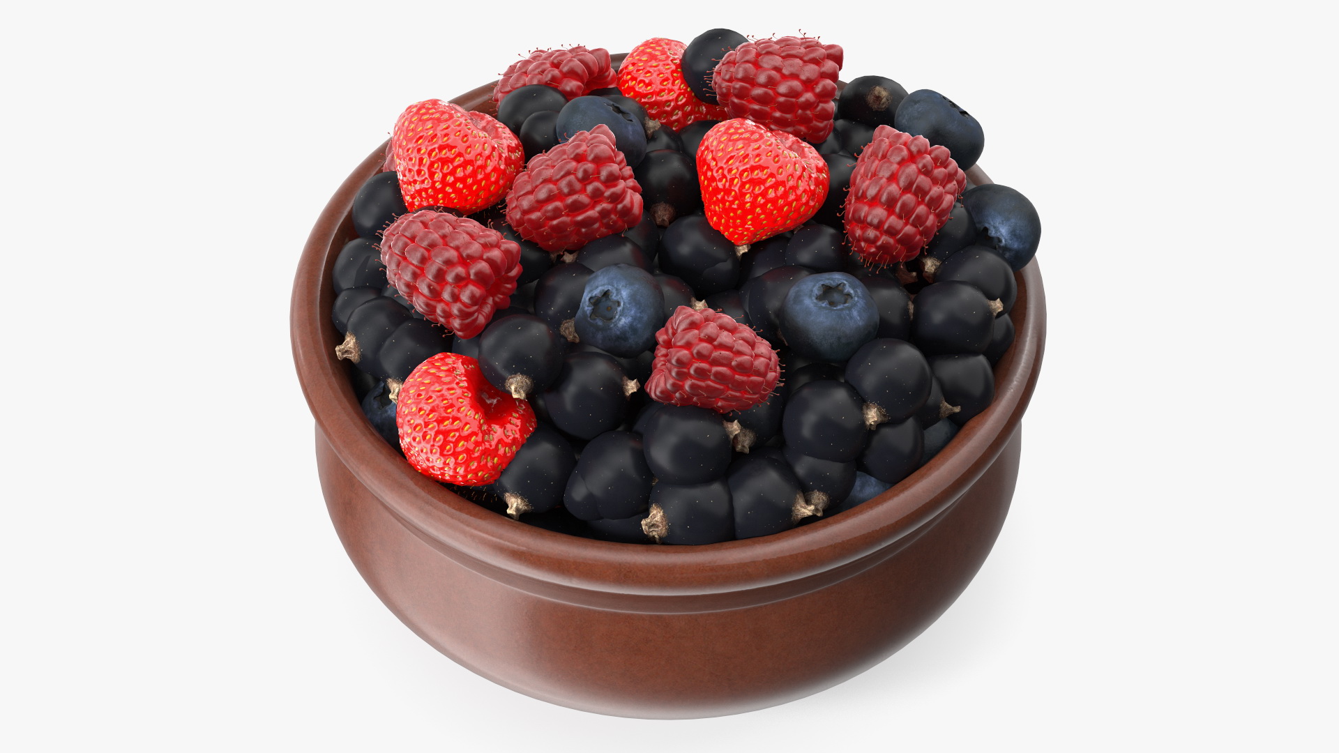 3D Bowl of Various Berries model