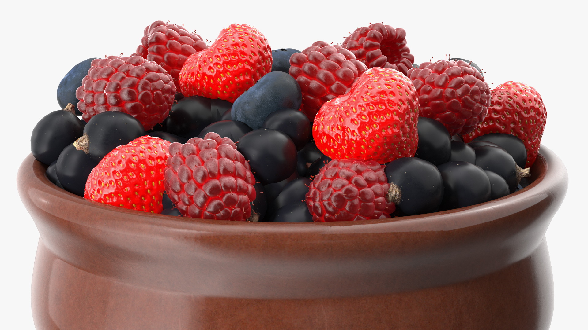 3D Bowl of Various Berries model