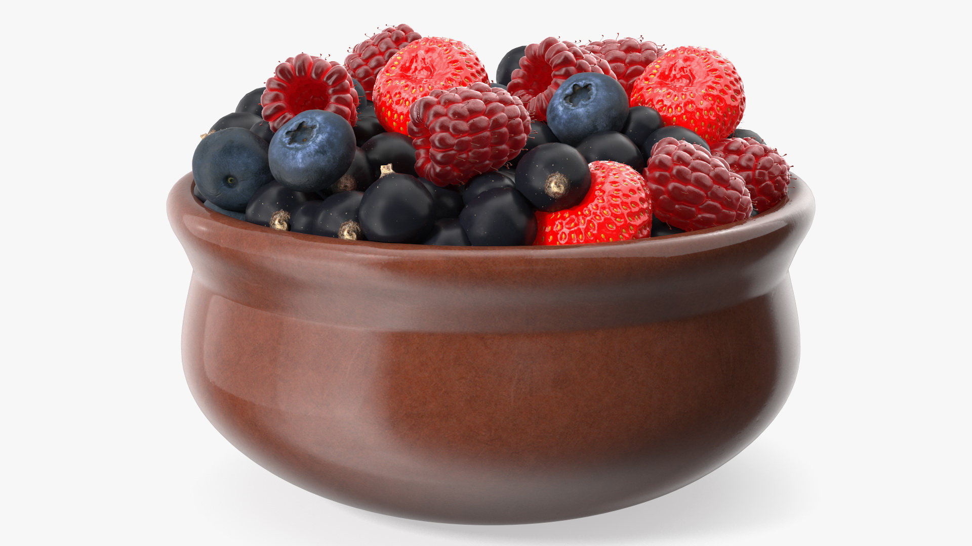 3D Bowl of Various Berries model