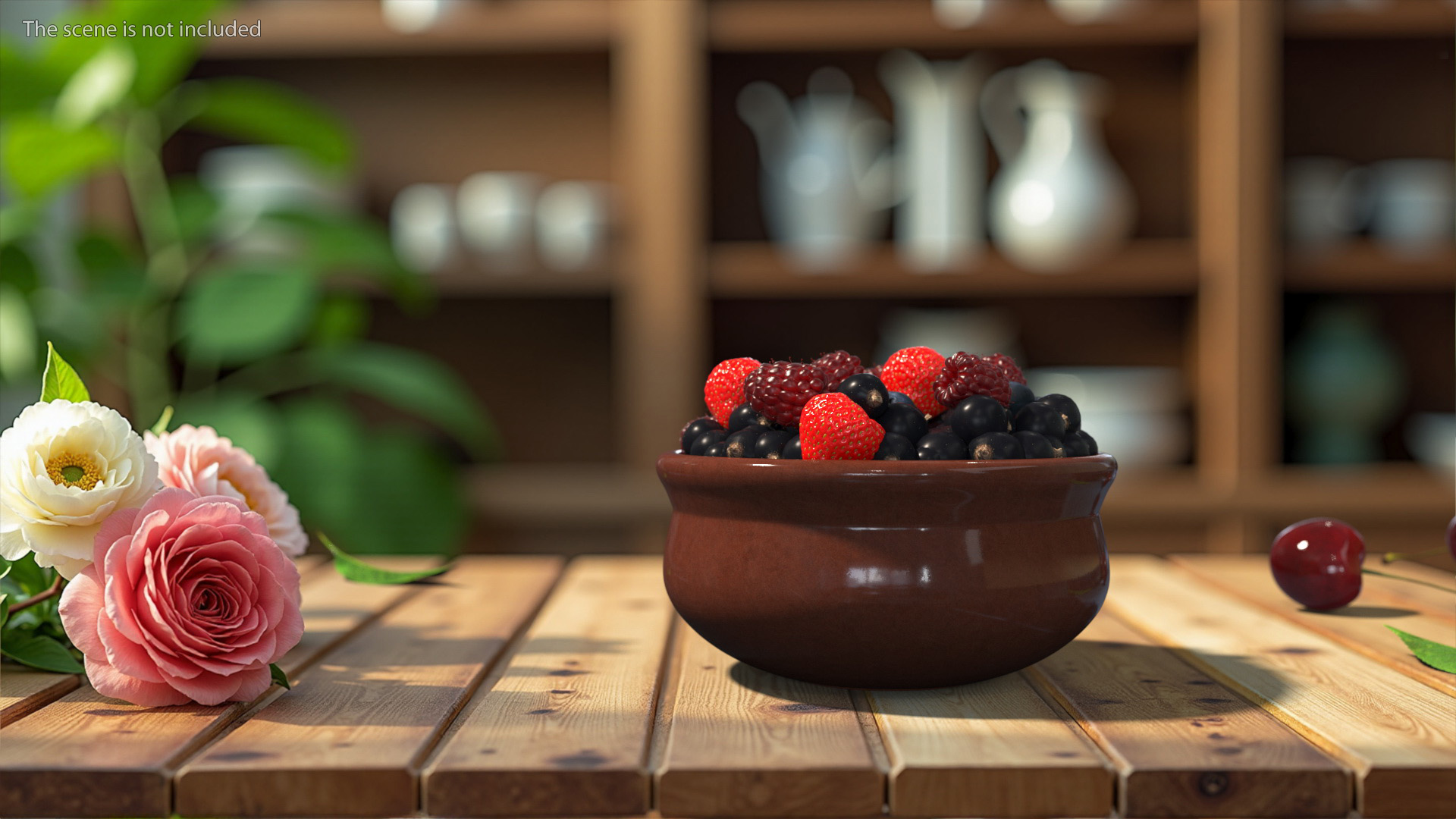 3D Bowl of Various Berries model