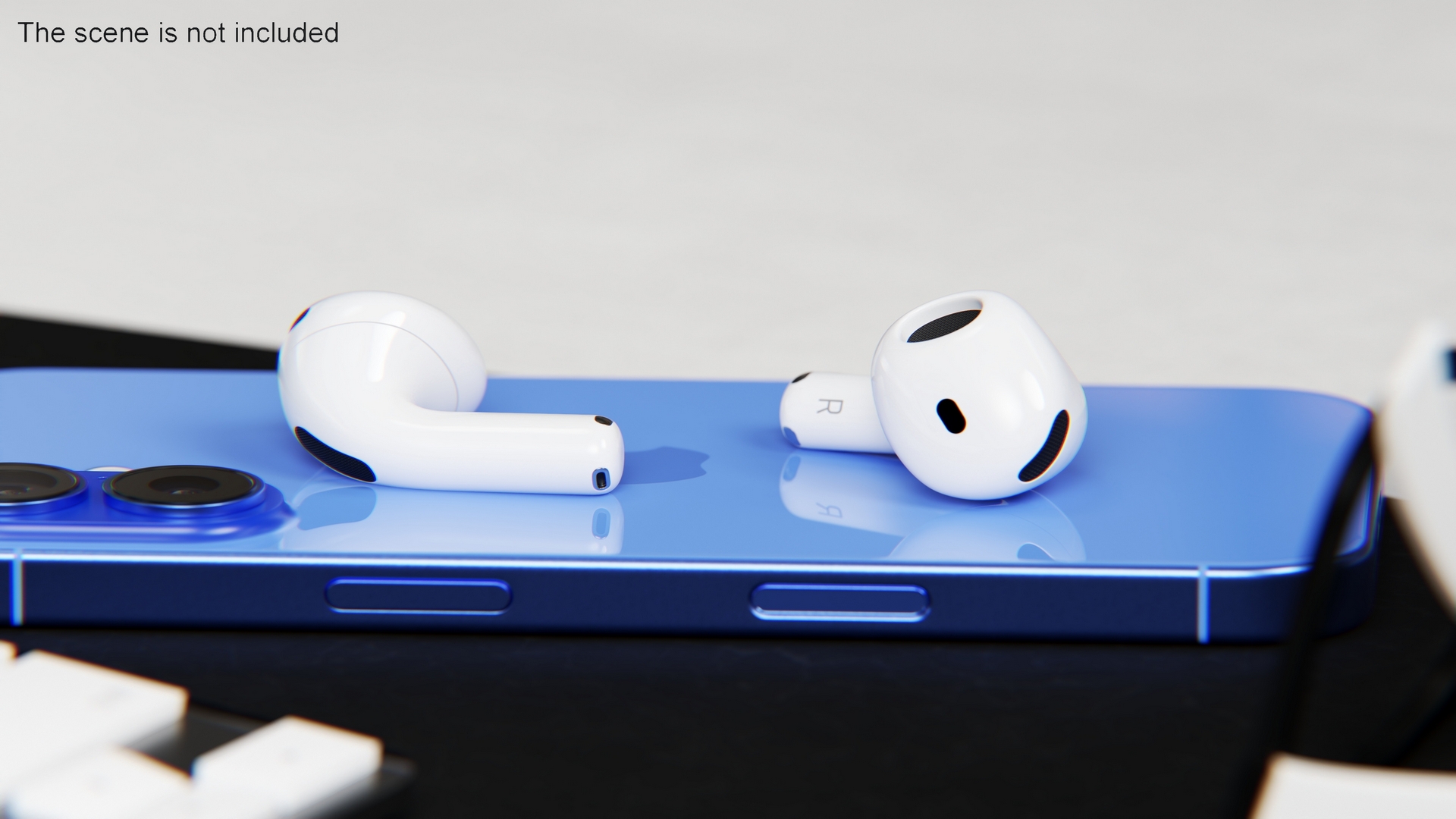 3D Apple AirPods 4 Headphones with iPhone 16