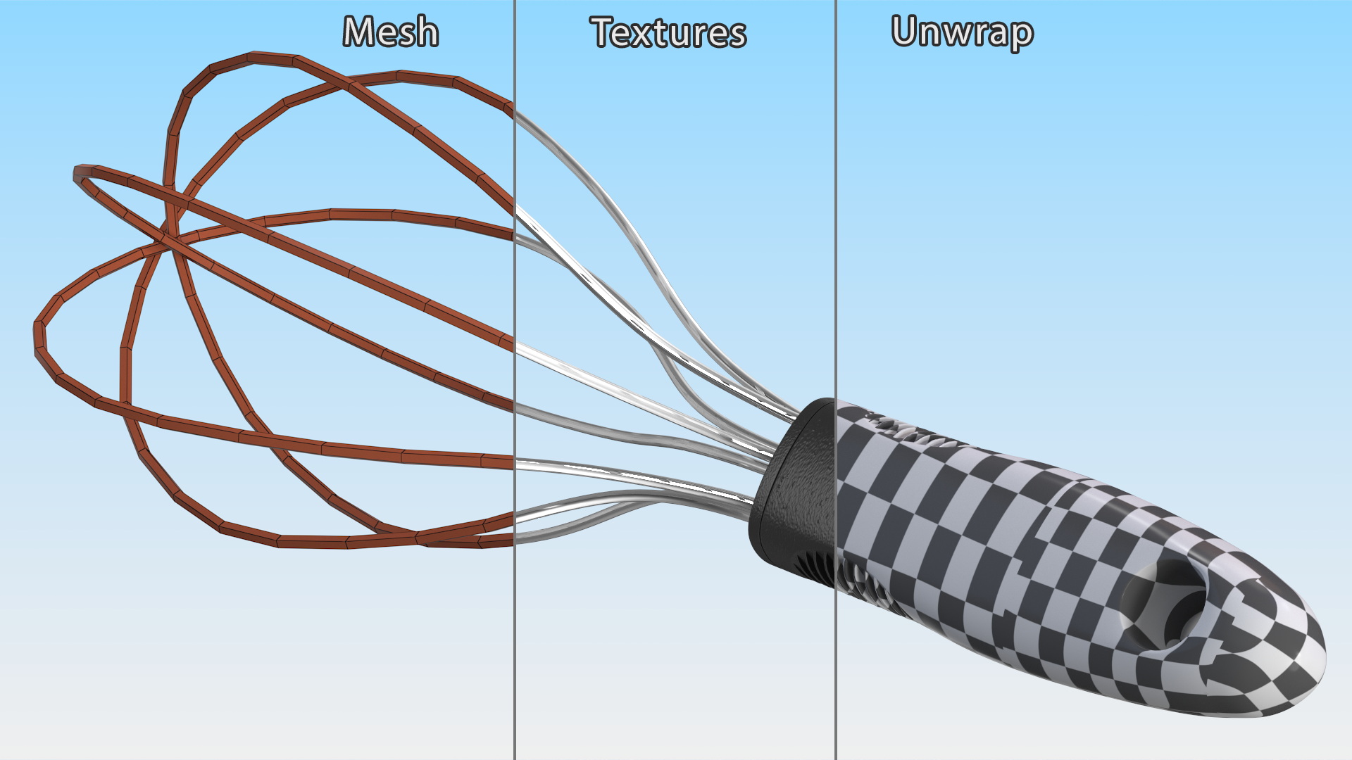 Balloon Whisk Black 3D model