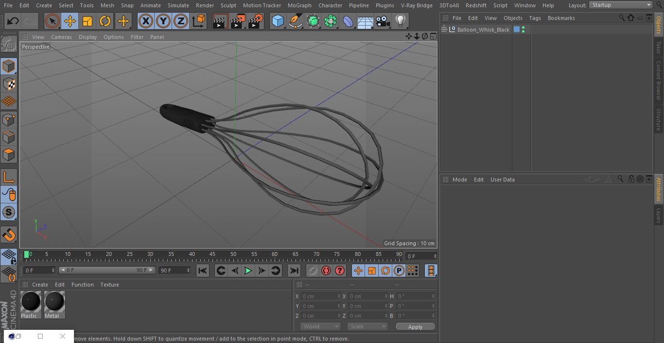 Balloon Whisk Black 3D model