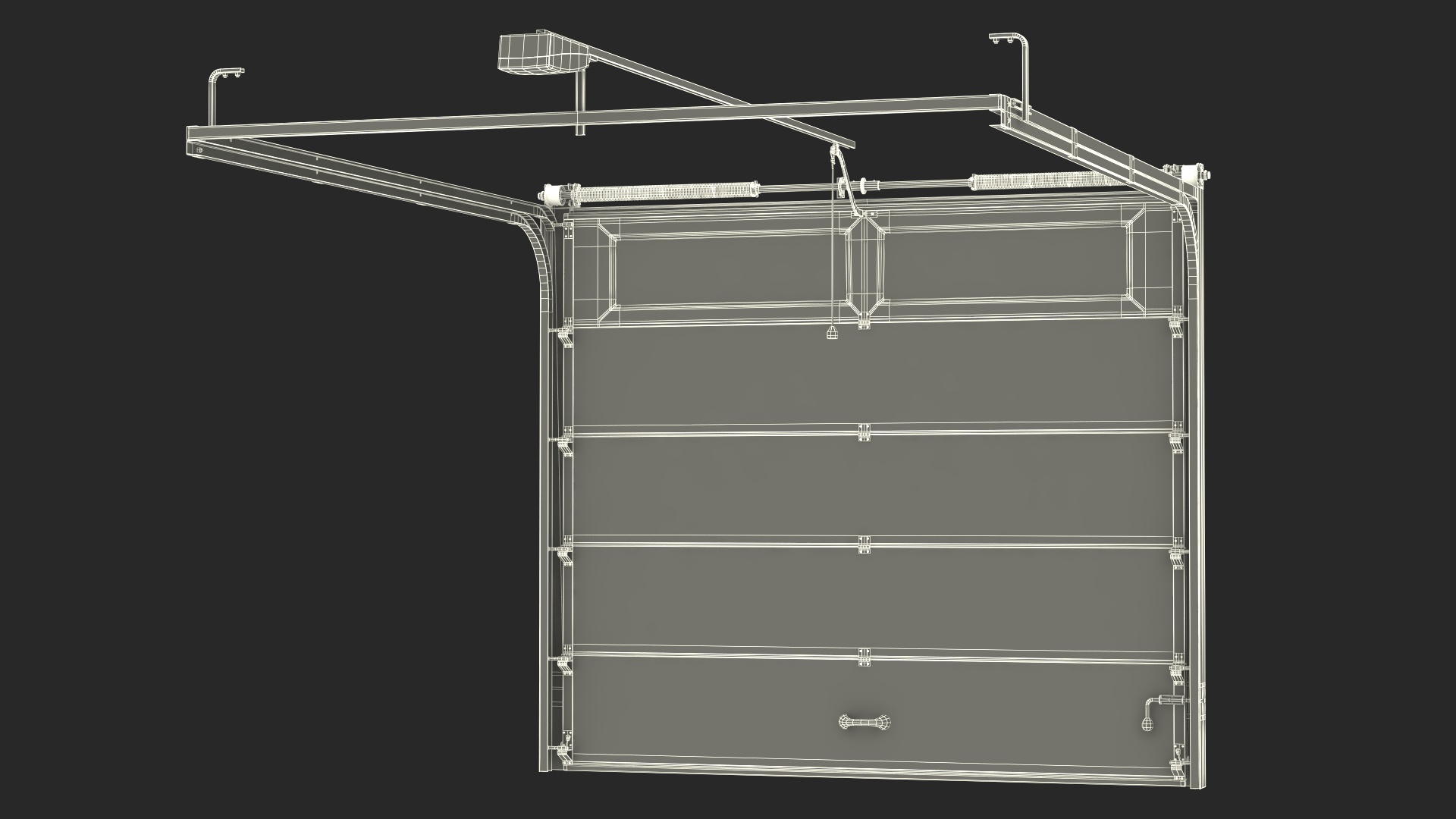 3D Sectional Garage Door with Mechanism