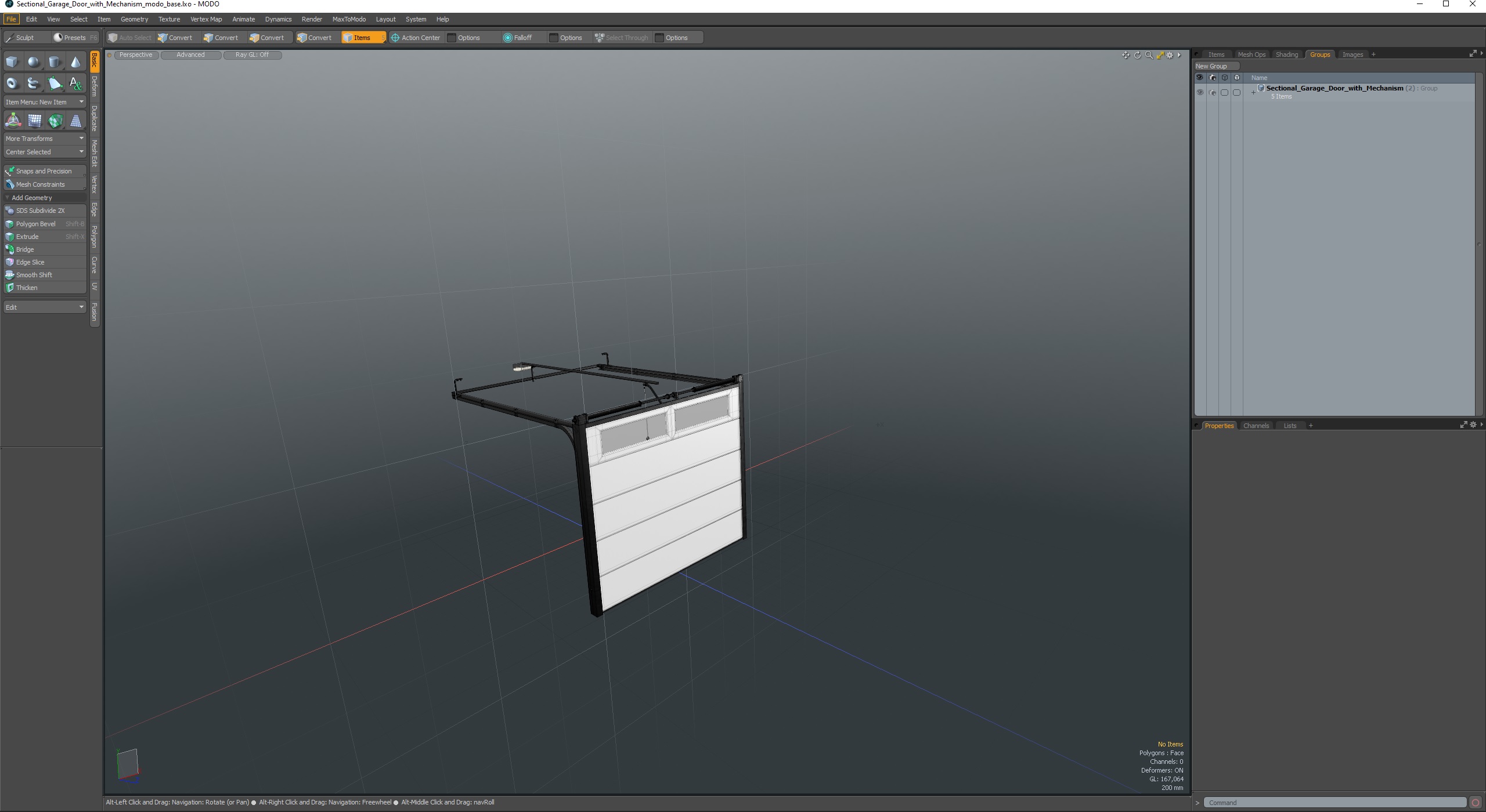 3D Sectional Garage Door with Mechanism