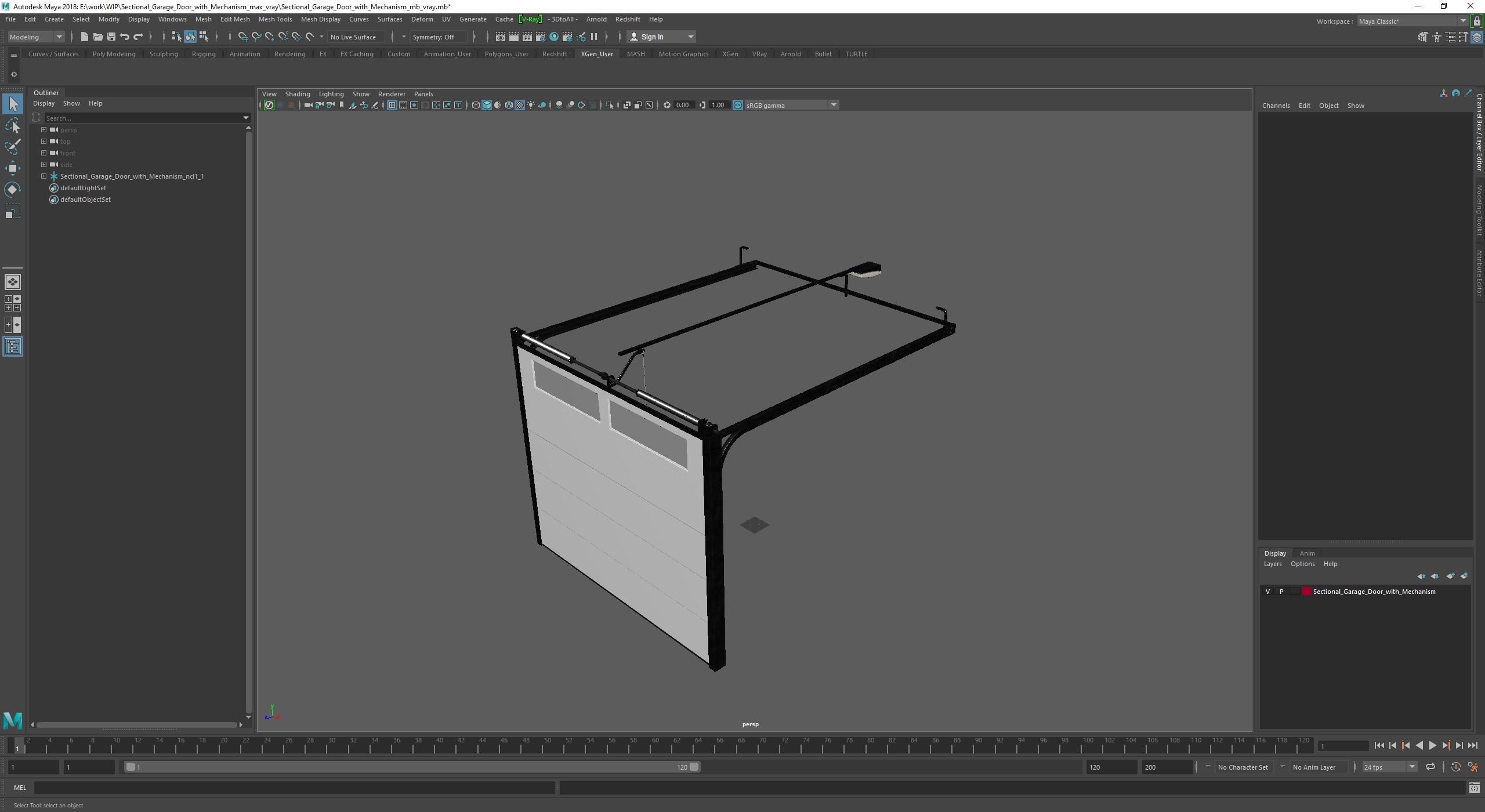 3D Sectional Garage Door with Mechanism