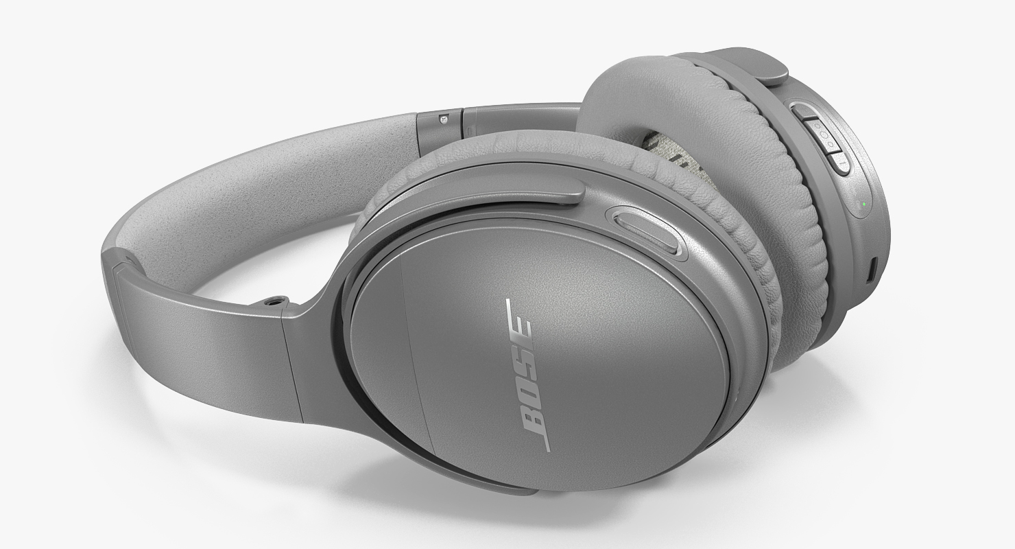 3D Bose Wireless Headphones Lying On model