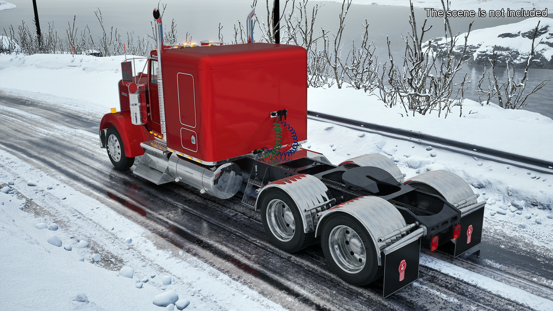 3D Kenworth W900 Tandem Truck