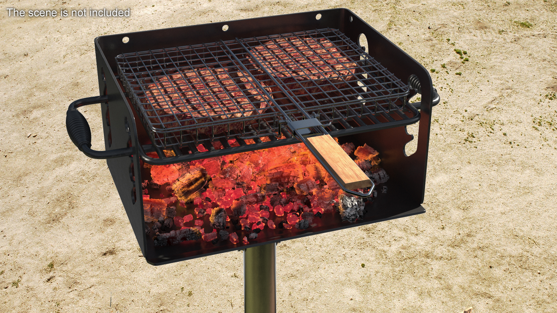 3D Charcoal Grill with Charcoal Bag Rockwood Filled model