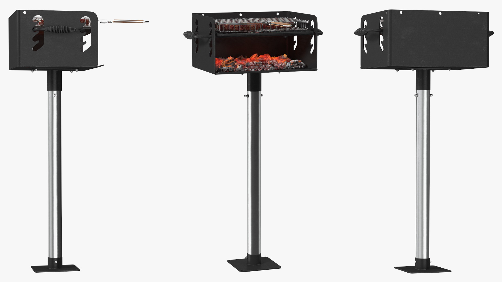 3D Charcoal Grill with Charcoal Bag Rockwood Filled model