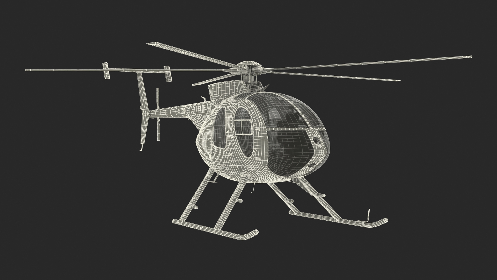 3D MD 500E Light Utility Civilian Helicopter