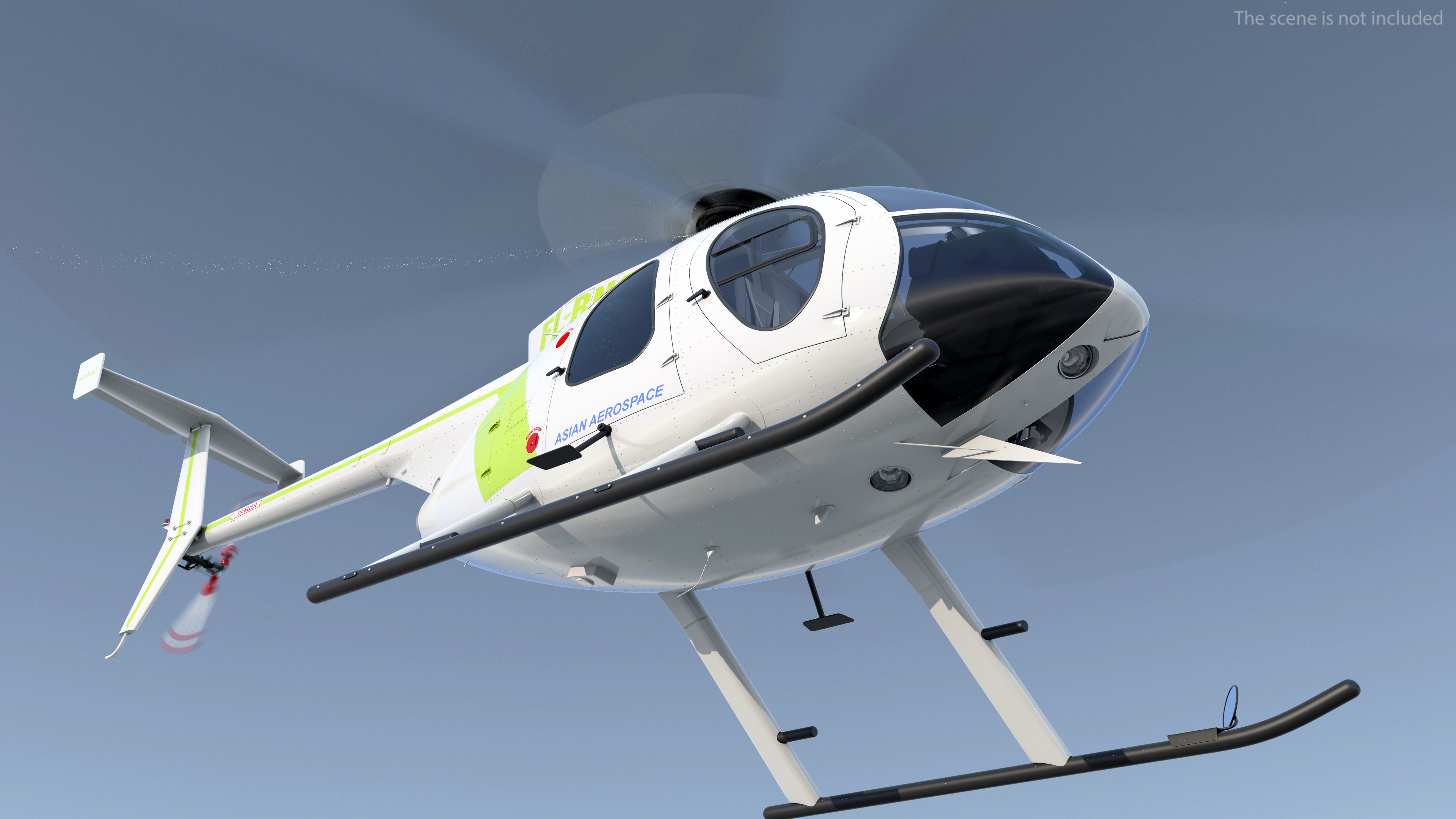 3D MD 500E Light Utility Civilian Helicopter