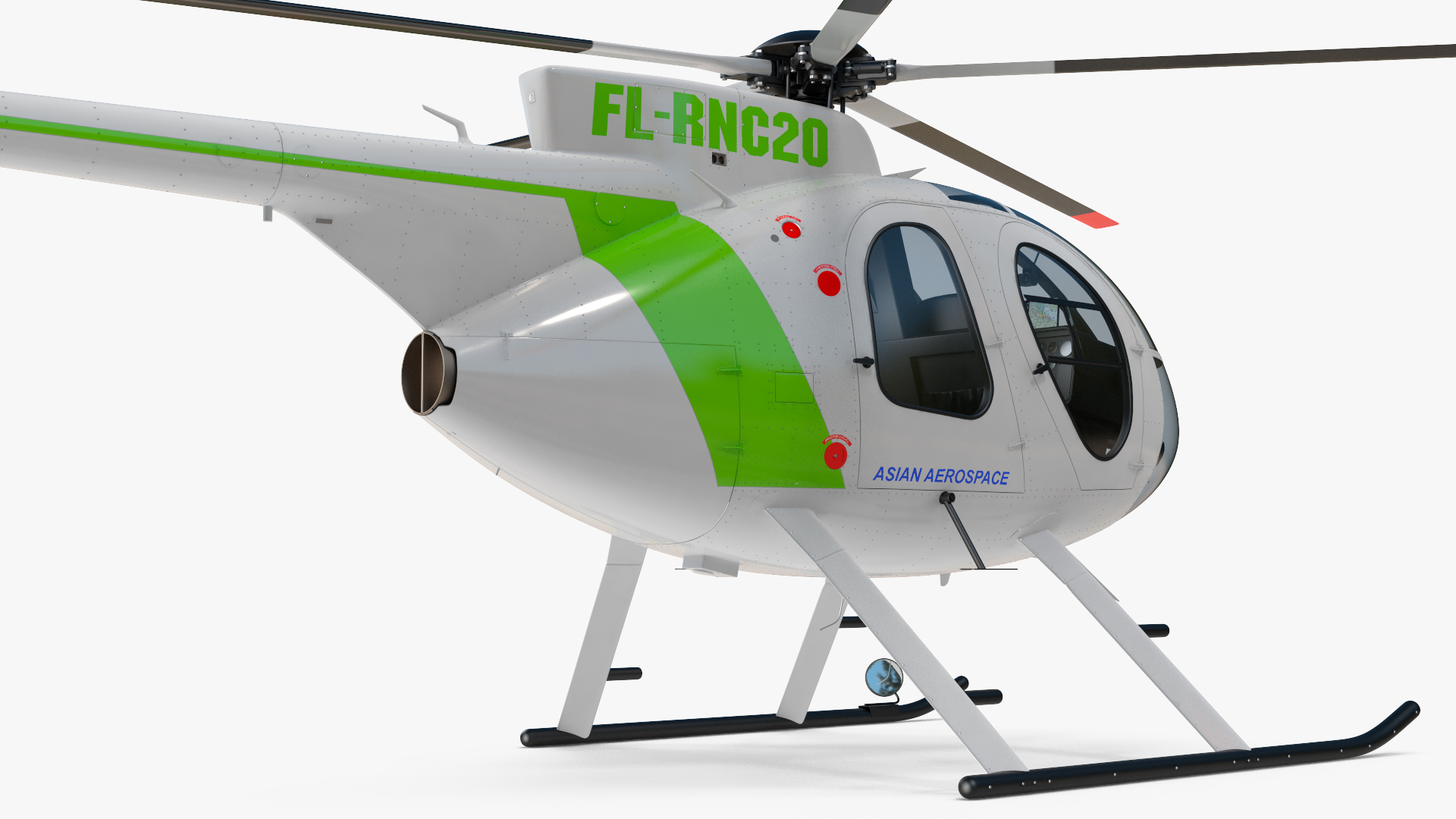 3D MD 500E Light Utility Civilian Helicopter