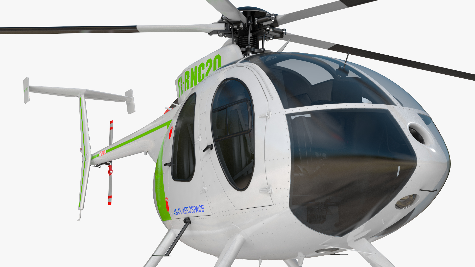 3D MD 500E Light Utility Civilian Helicopter