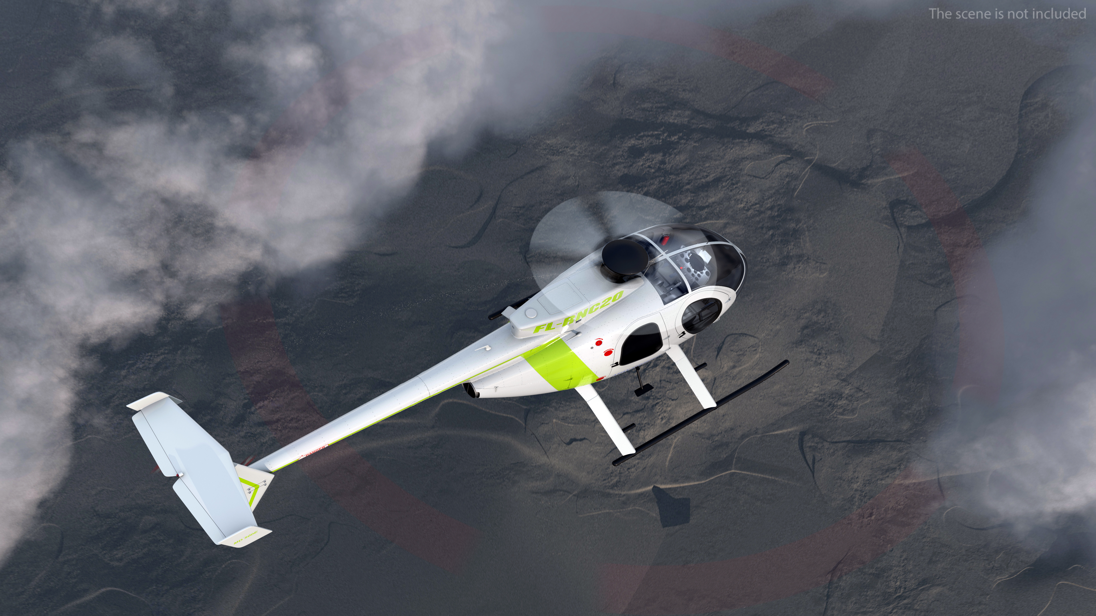 3D MD 500E Light Utility Civilian Helicopter