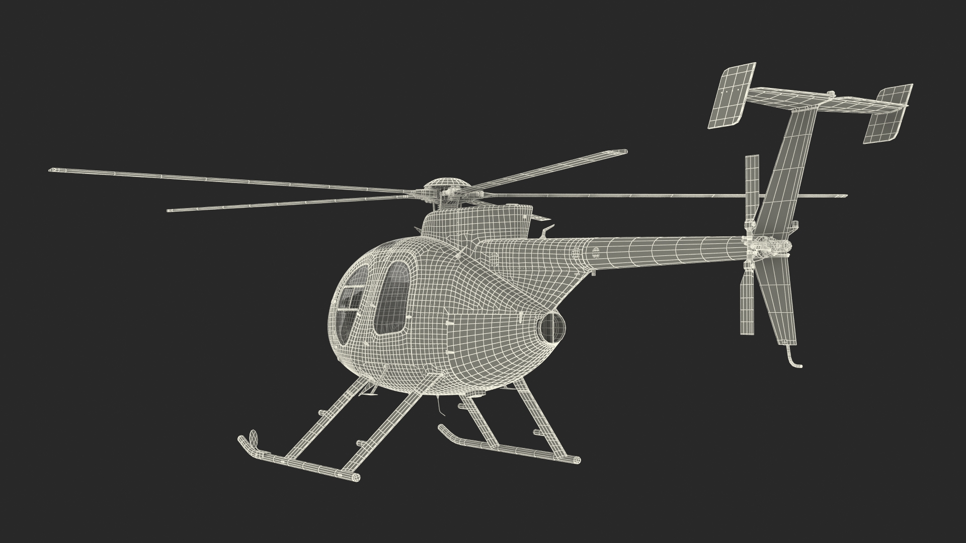 3D MD 500E Light Utility Civilian Helicopter