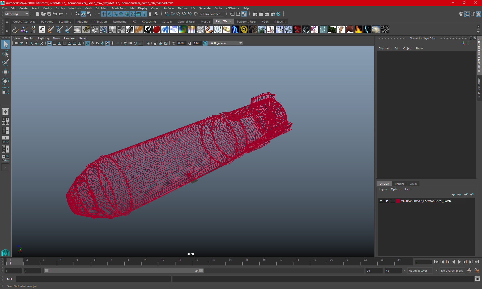 MK-17 Thermonuclear Bomb 3D model