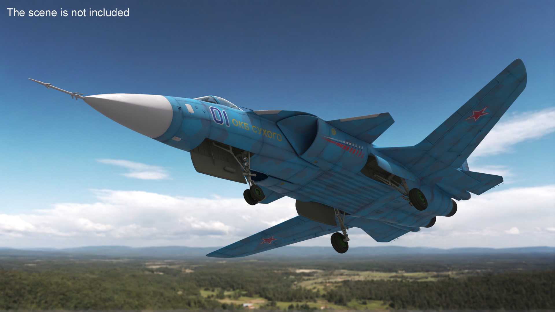 Sukhoi Su 47 Berkut Russian Supersonic Jet Fighter Rigged 3D