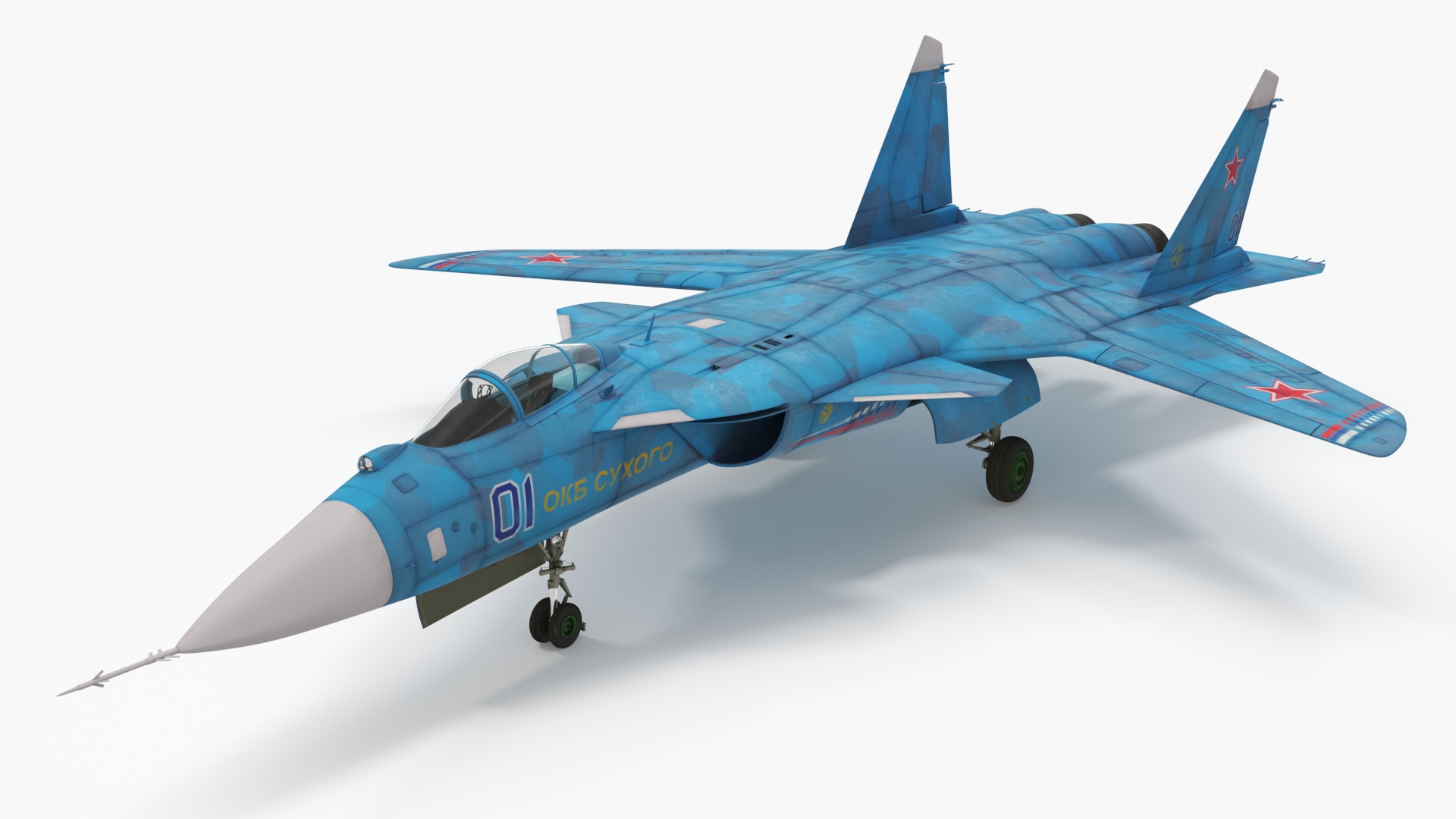 Sukhoi Su 47 Berkut Russian Supersonic Jet Fighter Rigged 3D