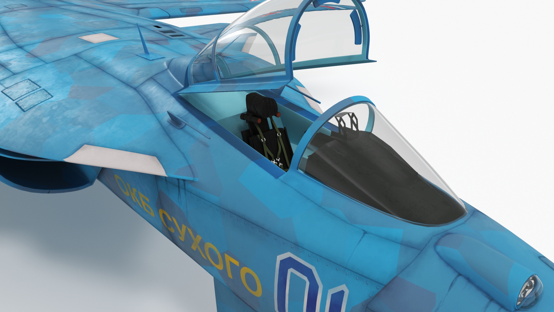 Sukhoi Su 47 Berkut Russian Supersonic Jet Fighter Rigged 3D