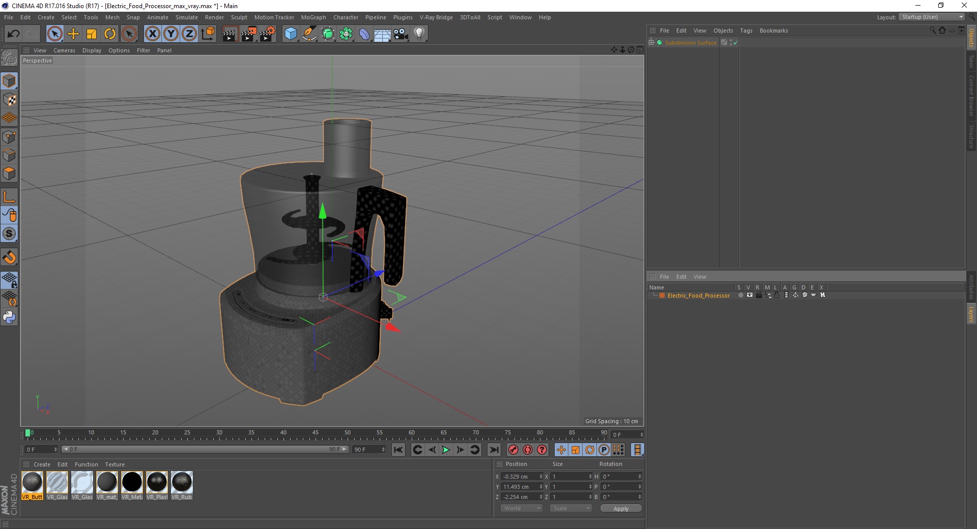 3D Electric Food Processor model