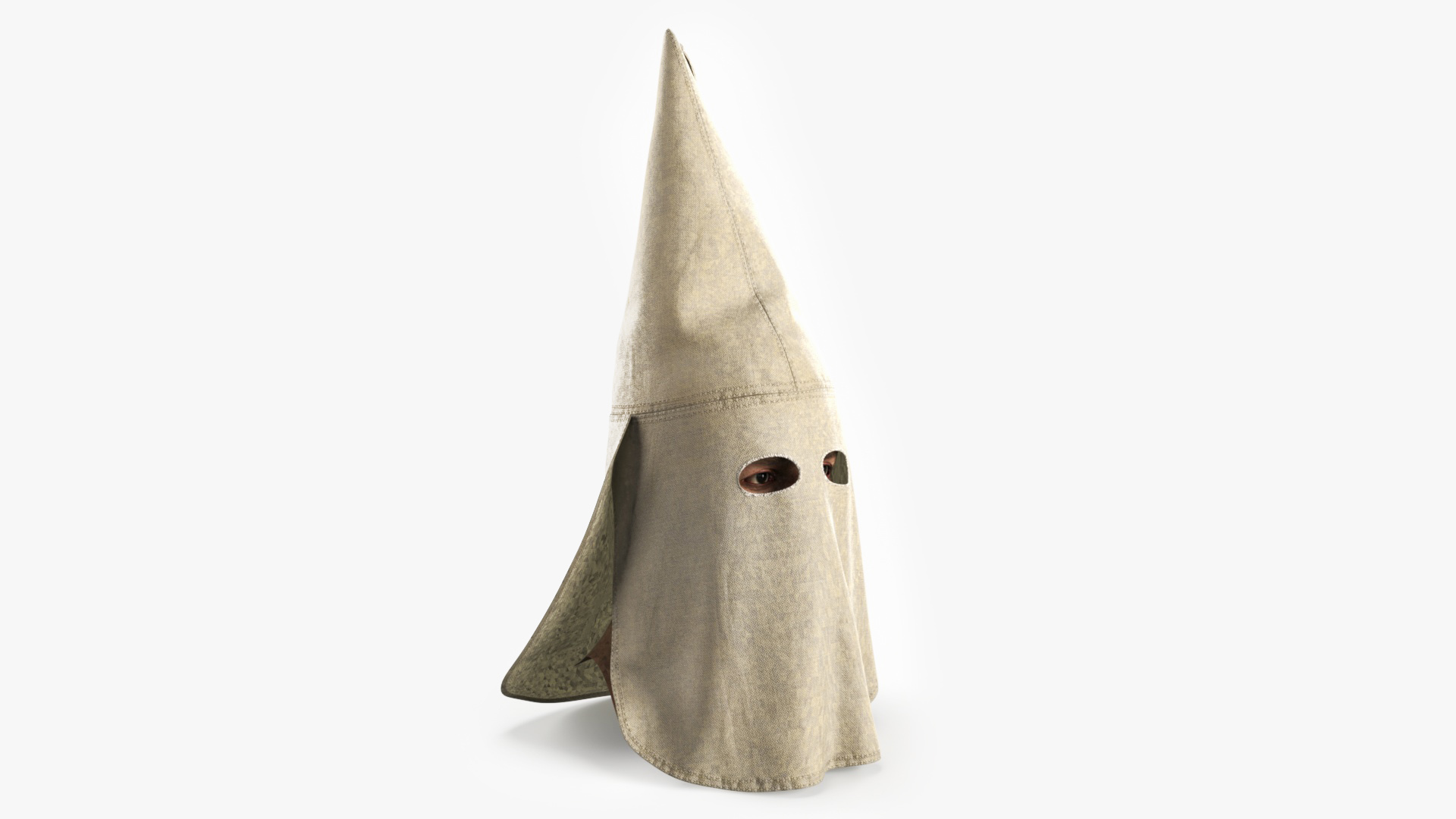 Old Ku Klux Klan Mask on Male Head 3D model