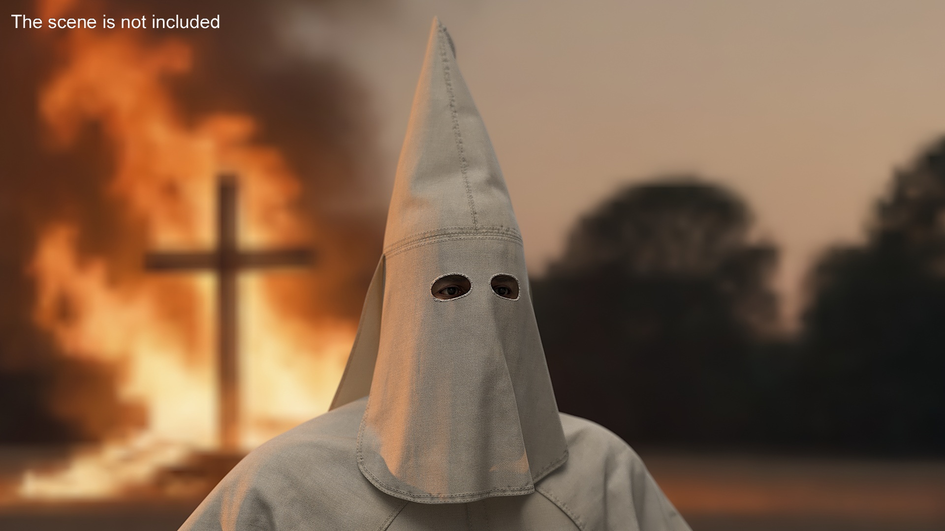 Old Ku Klux Klan Mask on Male Head 3D model